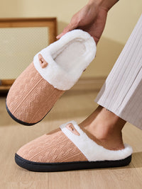 Horn Buckle Furry Texture Flat Slippers Trandify Deal