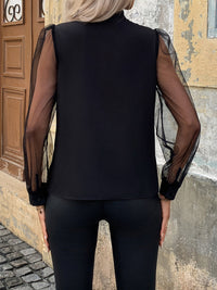 Tie Neck Long Sleeve Blouse Trandify Deal