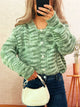 Women's Multi-Color Knit Cardigan - Button Down Long Sleeve Top