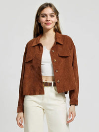 Button Up Long Sleeve Jacket Trandify Deal