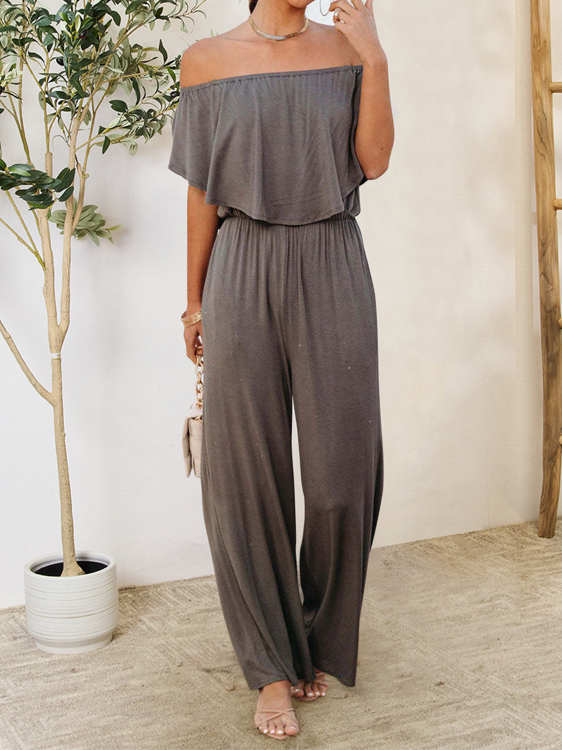 Ruffled Off-Shoulder Jumpsuit Trandify deal