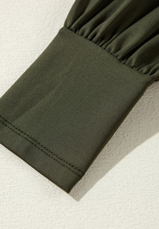 Ruched Surplice Long Sleeve Bodysuit Trandify Deal