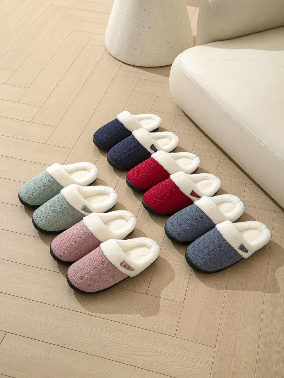 Horn Buckle Furry Texture Flat Slippers Trandify Deal