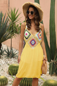 Geometric V-Neck Spaghetti Strap Cover Up Dress Trandify deal