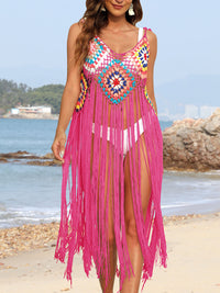 Fringe Spaghetti Strap Cover-Up Trandify deal