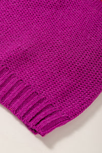 Color Block Drop Shoulder Round Neck Sweater - Trandify Deal