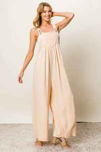 BiBi Texture Sleeveless Wide Leg Jumpsuit Trandify deal