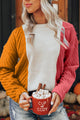 Color Block Textured Drop Shoulder Sweater Trandify Deal