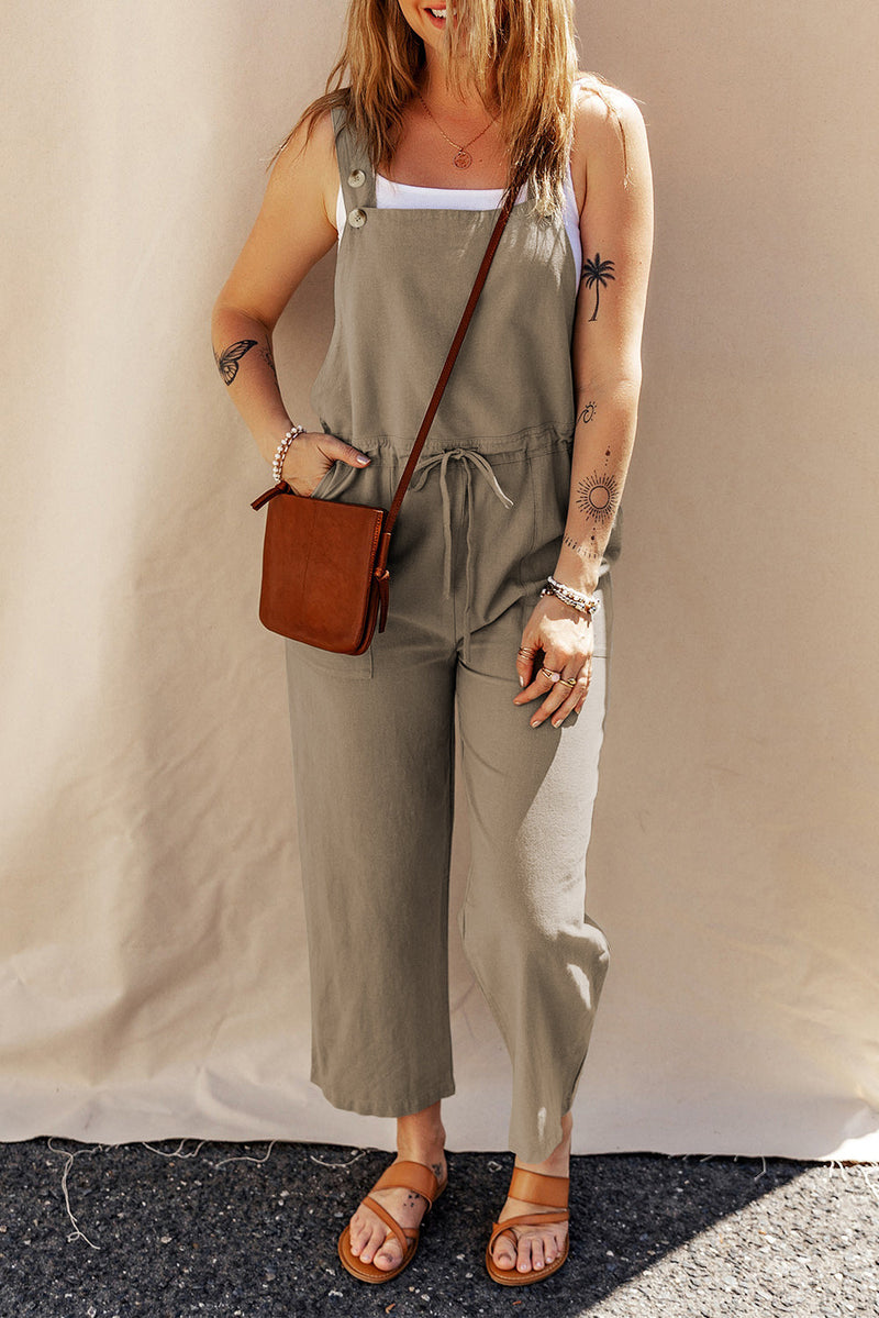 Women’s Drawstring Waist Overalls with Pockets – TrandifyDeal