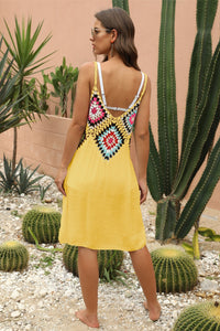 Geometric V-Neck Spaghetti Strap Cover Up Dress Trandify deal