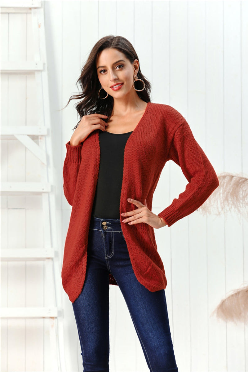 Open Front Long Sleeve Cardigan Trandify Deal