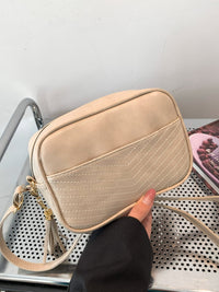 Tassel PU Leather Printed Strap Cassette Crossbody Bag Trandify Deal