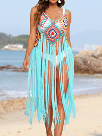 Fringe Spaghetti Strap Cover-Up Trandify deal