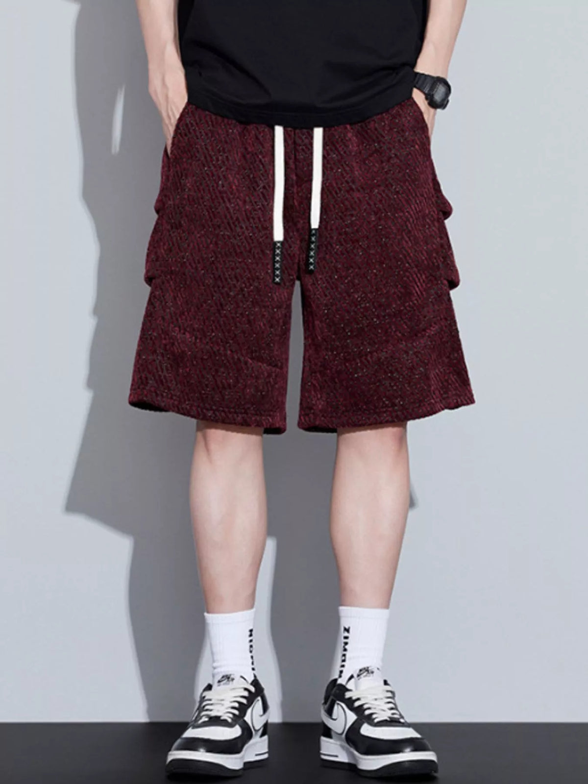 Men's Plus Size Athletic Shorts with Pockets - Loose Fit