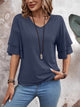 V-Neck Half Sleeve Blouse - Trandify Deal