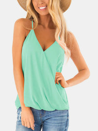 Full Size Surplice Spaghetti Strap Top Trandify deal