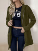 Women's lightweight zip up hoodie jacket in Green with front pockets.