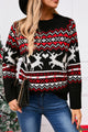Angel Wings Reindeer Round Neck Long Sleeve Sweater Trandify Deal