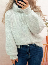 Women's Ribbed Turtleneck Sweater - Cozy Long Sleeve Top