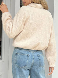 Women's Button Down Jacket - Beige Casual Shacket