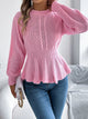 Women's Cable Knit Peplum Sweater | Cozy Acrylic Top