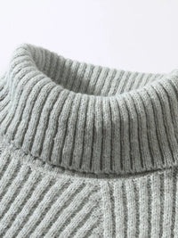 Men's Plus Size Ribbed Turtleneck Sweater – Warm Winter Fashion