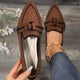 Bow Contrast Trim Point Toe Loafers - Trandify Deal