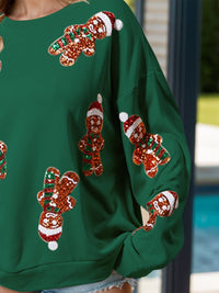 Sequin Gingerbread Man Long Sleeve Sweatshirt Trandify Deal