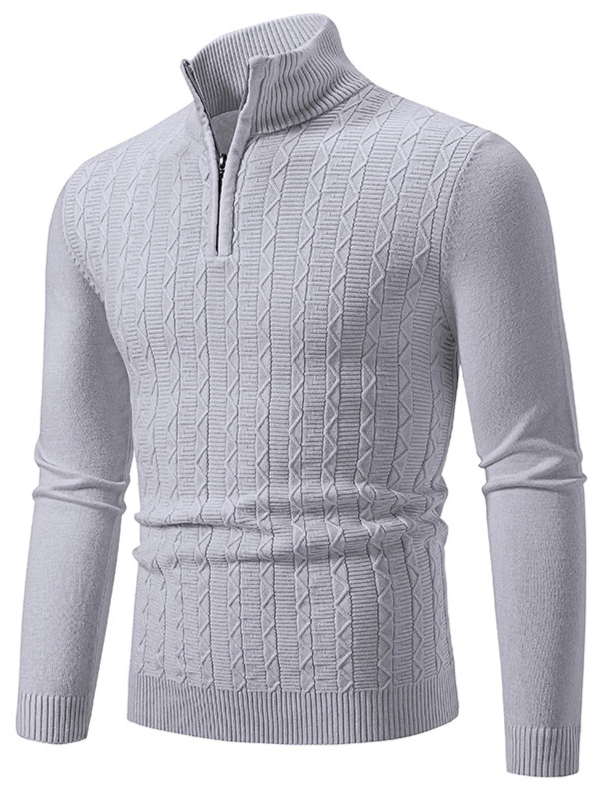 Men’s Plus Size Quarter Zip Sweater – Regular Fit, Cozy & Stylish