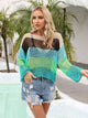 Color Block Openwork Boat Neck Cover Up Trandify deal