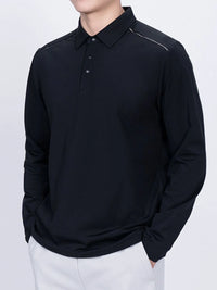 Men’s Plus Size Long Sleeve Polo Shirt – Classic Button-Down Casual Top for Big & Tall Men in Breathable Cotton Blend – Relaxed Fit