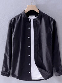 Plus size men’s button-up long sleeve shirt in slim fit for office and casual wear