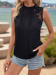 Perfee Lace Detail Mock Neck Sleeveless Top Trandify deal