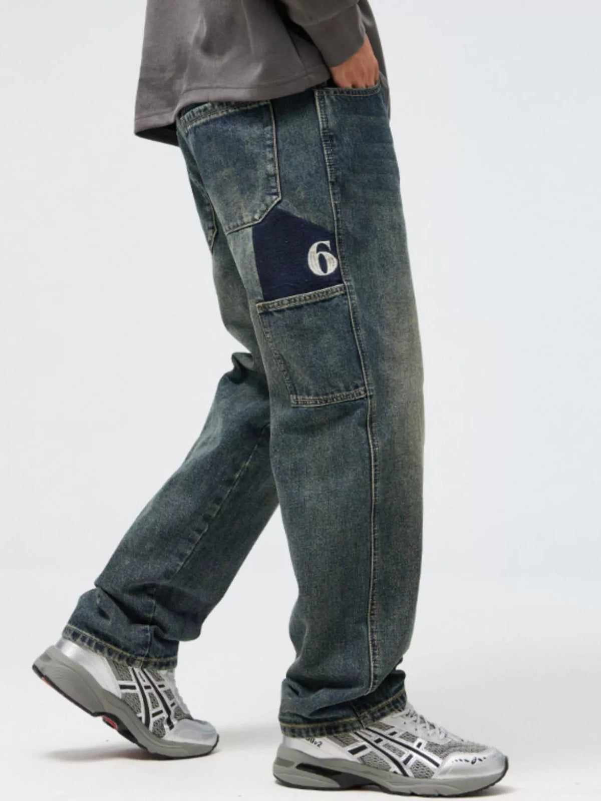Men's Relaxed Fit Jeans - Washed Comfort Stretch Denim