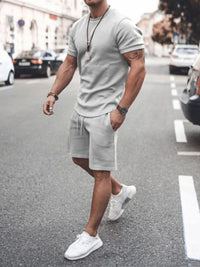 Men’s Plus Size Summer Outfit – 2-Piece T-Shirt & Shorts Set | Free Shipping