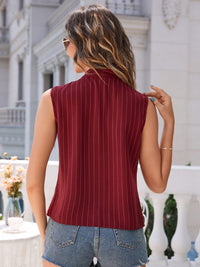Women’s Striped Tie-Neck Tank Top – Trendy Summer Blouse for Casual Wear