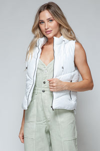 Snobbish Zip Up Quilted Hooded Vest Trandify Deal