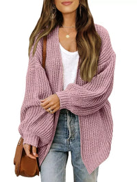 Oversized Chunky Knit Cardigan - Cable Knit Open Front Sweater