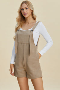 Double Take Full Size Texture Sleeveless Romper Trandify deal