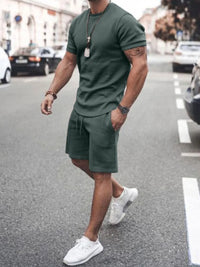 Men’s Plus Size Summer Outfit – 2-Piece T-Shirt & Shorts Set | Free Shipping