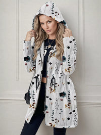 Women's lightweight zip up hoodie jacket in White with front pockets.