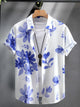 Men’s Hawaiian Print Short Sleeve Button-Up Shirt – Tropical Summer Fashion