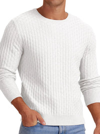 Men's Ribbed Hem Round Neck Sweater – Plus Size Casual Pullover for US Buyers