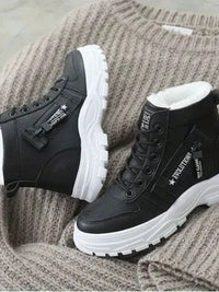 Decorative Zipper Round Toe Platform Boots Trandify Deal