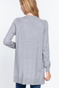 ACTIVE BASIC Open Front Long Sleeve Cardigan Trandify deal