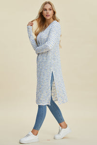Double Take Full Size Open Front Longline Cardigan Trandify deal