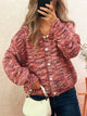 Women's Multi-Color Knit Cardigan - Button Down Long Sleeve Top