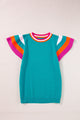 Color Block Round Neck Knit Top Trandify deal