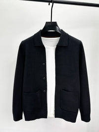 Men's Plus Size Button-Up Cardigan Sweater with Pockets – Big & Tall Casual Knitwear