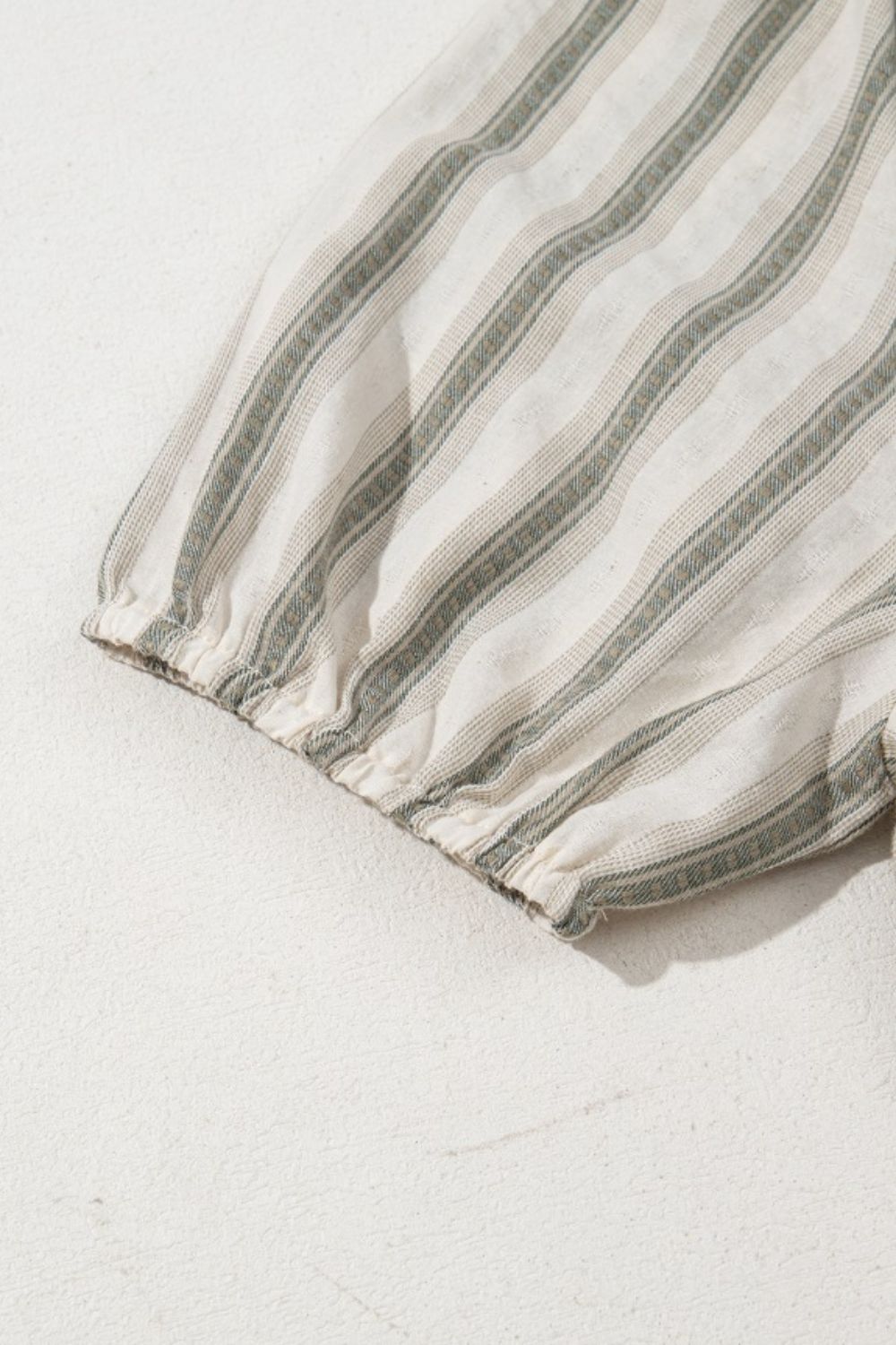 Women's Striped Frill Tie Neck Blouse